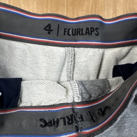 Fourlaps Re-Up Men’s Gray Elastic Waist Running Athletic Shorts Size Medium - Picture 2 of 6